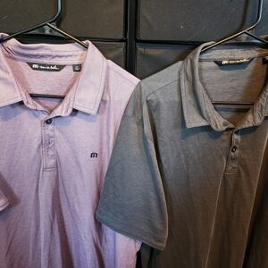 Travis Mathew Lavender and Charcoal Polo Shirts